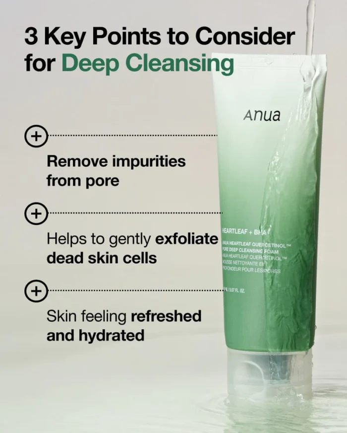 Anua Heartleaf Quercetinol Pore Deep Cleansing Foam 150ml Anua Heartleaf Quercetinol Pore Deep Cleansing Foam 150ml